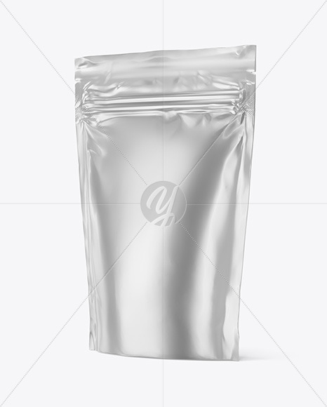 Matte Metallic Stand Up Pouch Mockup