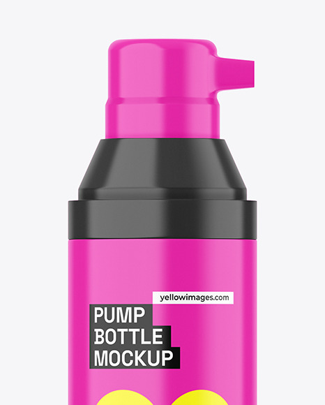 Glossy Cosmetic Bottle w/ Pump Mockup