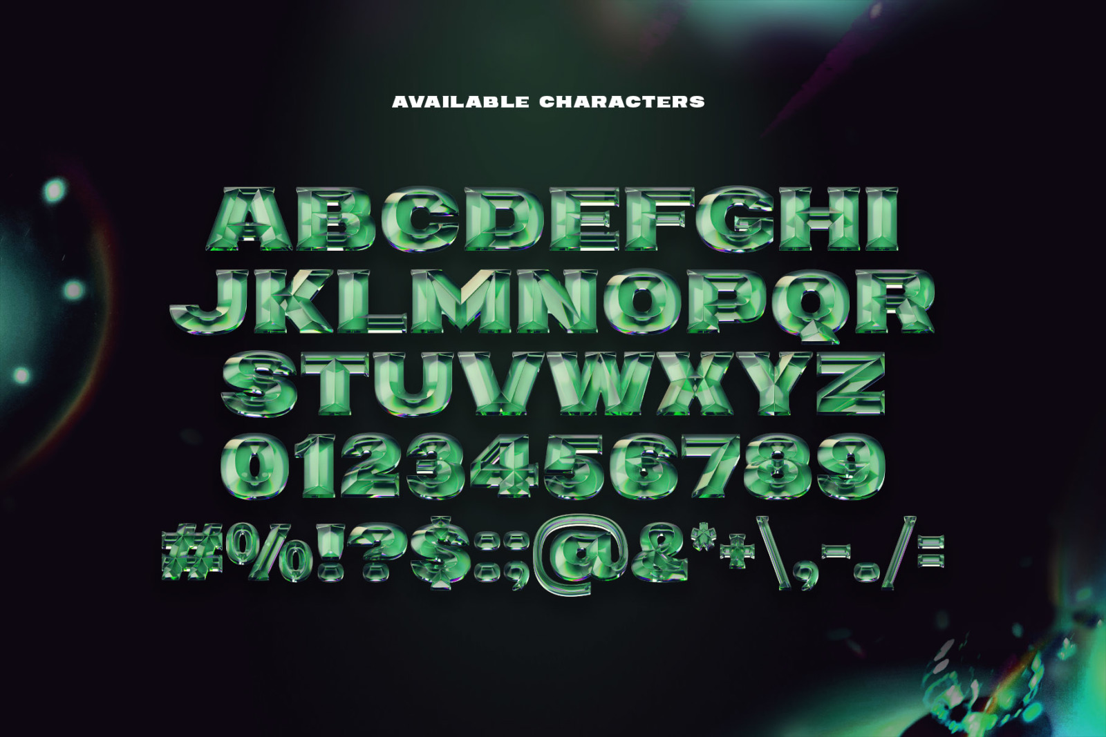 Green Eyes - Bitmap Color Font Green Eyes - Bitmap Color Font