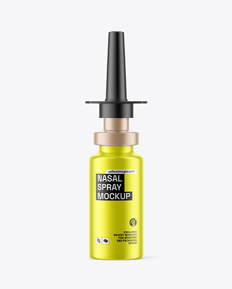 Metallic Nasal Spray Bottle Mockup