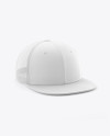 Trucker Cap with Flat Visor Mockup - Half Side View