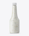 Clear Plastic Bottle With Garlic Sauce Mockup