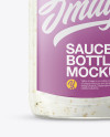 Clear Plastic Bottle With Garlic Sauce Mockup