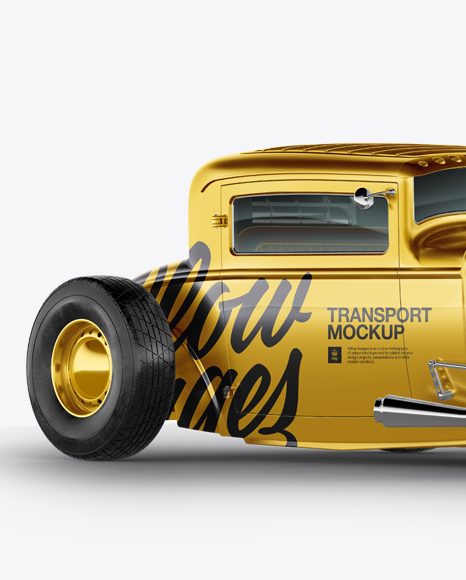 Metallic Hot Rod Mockup - Half Side View