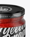 250ml Clear Glass Jar with Red Caviar Mockup (High-Angle Shot)