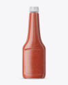 Clear Plastic Bottle With Chili Sauce Mockup