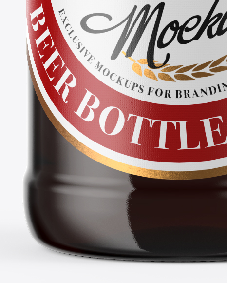 500ml Dark Amber Beer Bottle With Swing Top Mockup