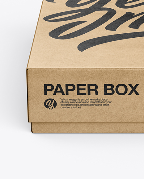 Kraft Paper Box Mockup (High-Angle Shot)