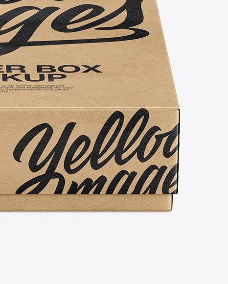 Kraft Paper Box Mockup (High-Angle Shot)