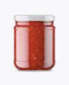 Clear Glass Jar with Meat Sauce Mockup