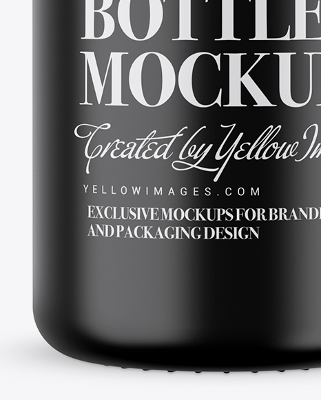 Matte Ceramic Bottle with Shrink Band Mockup