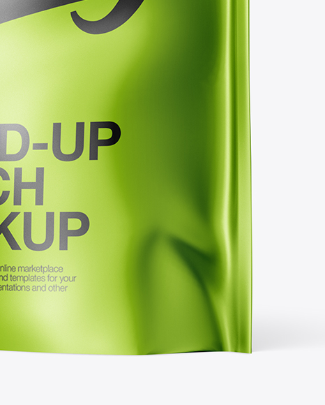 Matte Metallic Stand-up Pouch Mockup - Half Side View