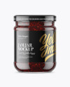 Clear Glass Jar with Raspberry Jam Mockup Clear Glass Jar with Raspberry Jam Mockup