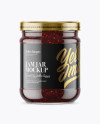 Clear Glass Jar with Raspberry Jam Mockup Clear Glass Jar with Raspberry Jam Mockup