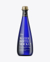 Blue Glass Water Bottle Mockup Blue Glass Water Bottle Mockup