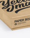 Kraft Paper Box Mockup - Half Side View (High-Angle Shot)