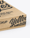 Kraft Paper Box Mockup - Half Side View (High-Angle Shot)