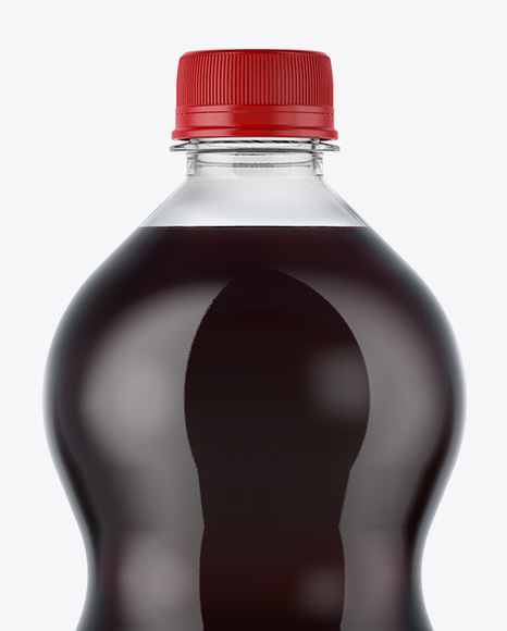 Clear PET 1L Bottle with Dark Drink Mockup