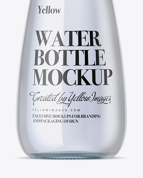 Clear Glass Water Bottle Mockup