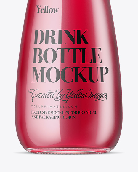 Clear Glass Drink Bottle Mockup