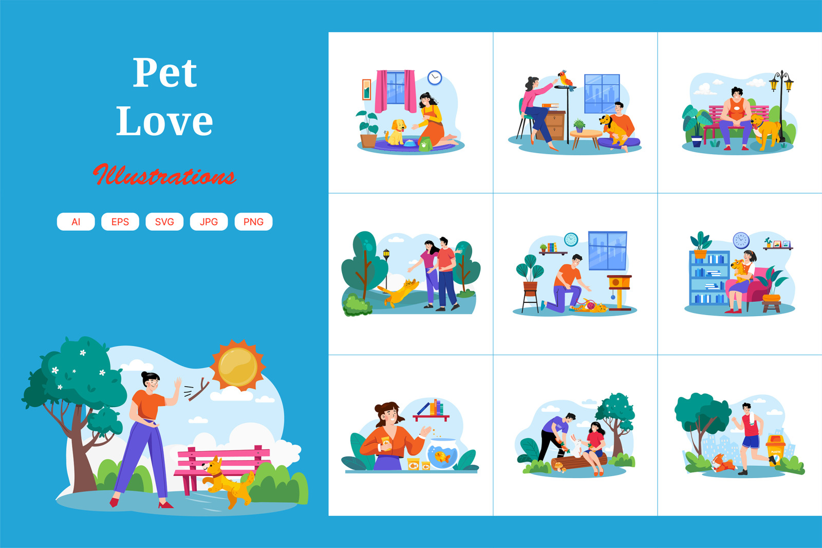 M694_Pet Love Illustration Pack M694_Pet Love Illustration Pack