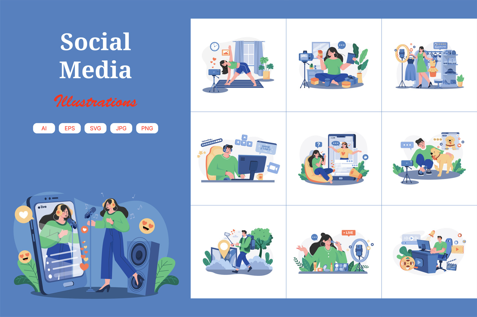 M497_Social Media Illustration Pack M497_Social Media Illustration Pack
