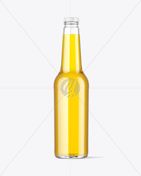 Clear Glass Beer Bottle Mockup