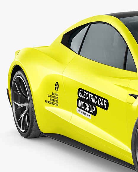 Electric Car Mockup - Half Side View