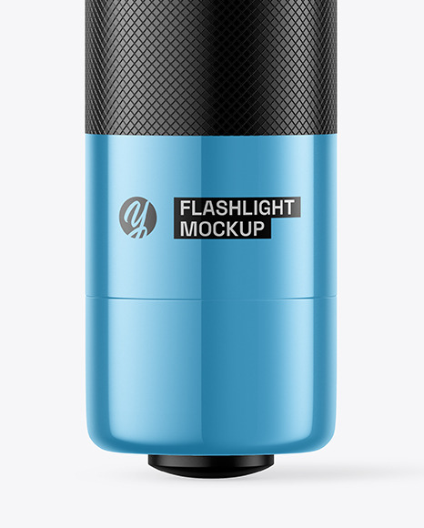 Glossy Metallic Flashlight Mockup