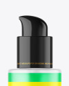 Frosted Glass Cosmetic Bottle with Pump Mockup