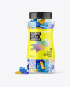 Plastic Bottle with Gummies Mockup