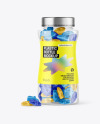 Plastic Bottle with Gummies Mockup Plastic Bottle with Gummies Mockup