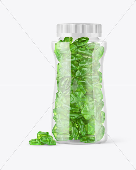 Plastic Bottle with Gummies Mockup