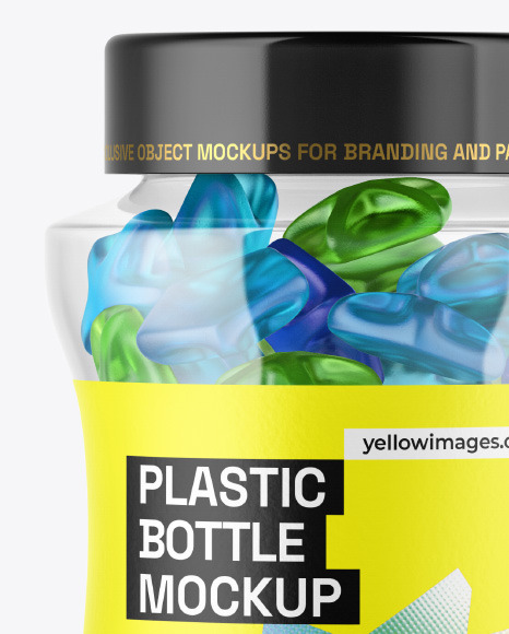 Plastic Bottle with Gummies Mockup