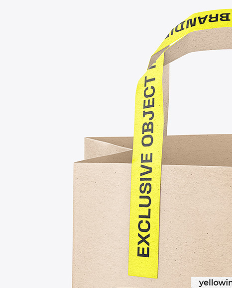 Kraft Paper Bag w/ Handles Mockup