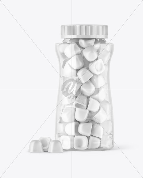 Plastic Bottle with Gummies Mockup Plastic Bottle with Gummies Mockup