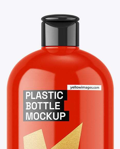 Glossy Plastic Bottle Mockup