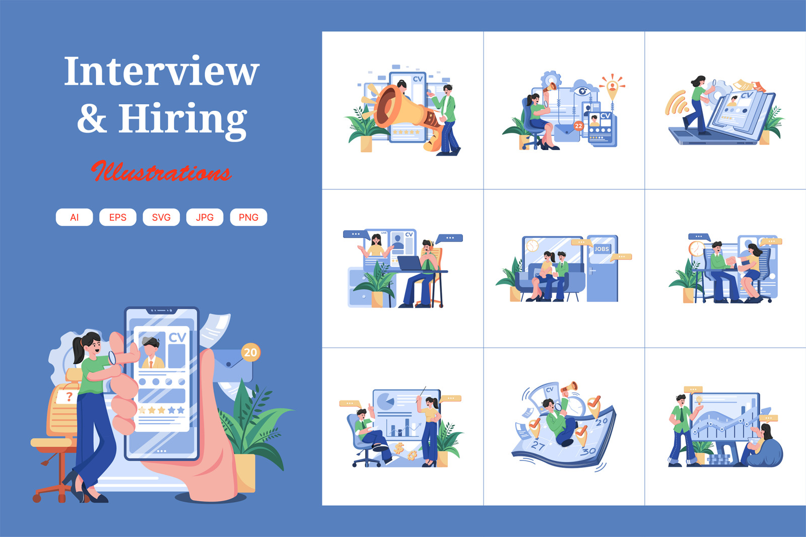 M502_Interview &amp; Hiring Illustration Pack