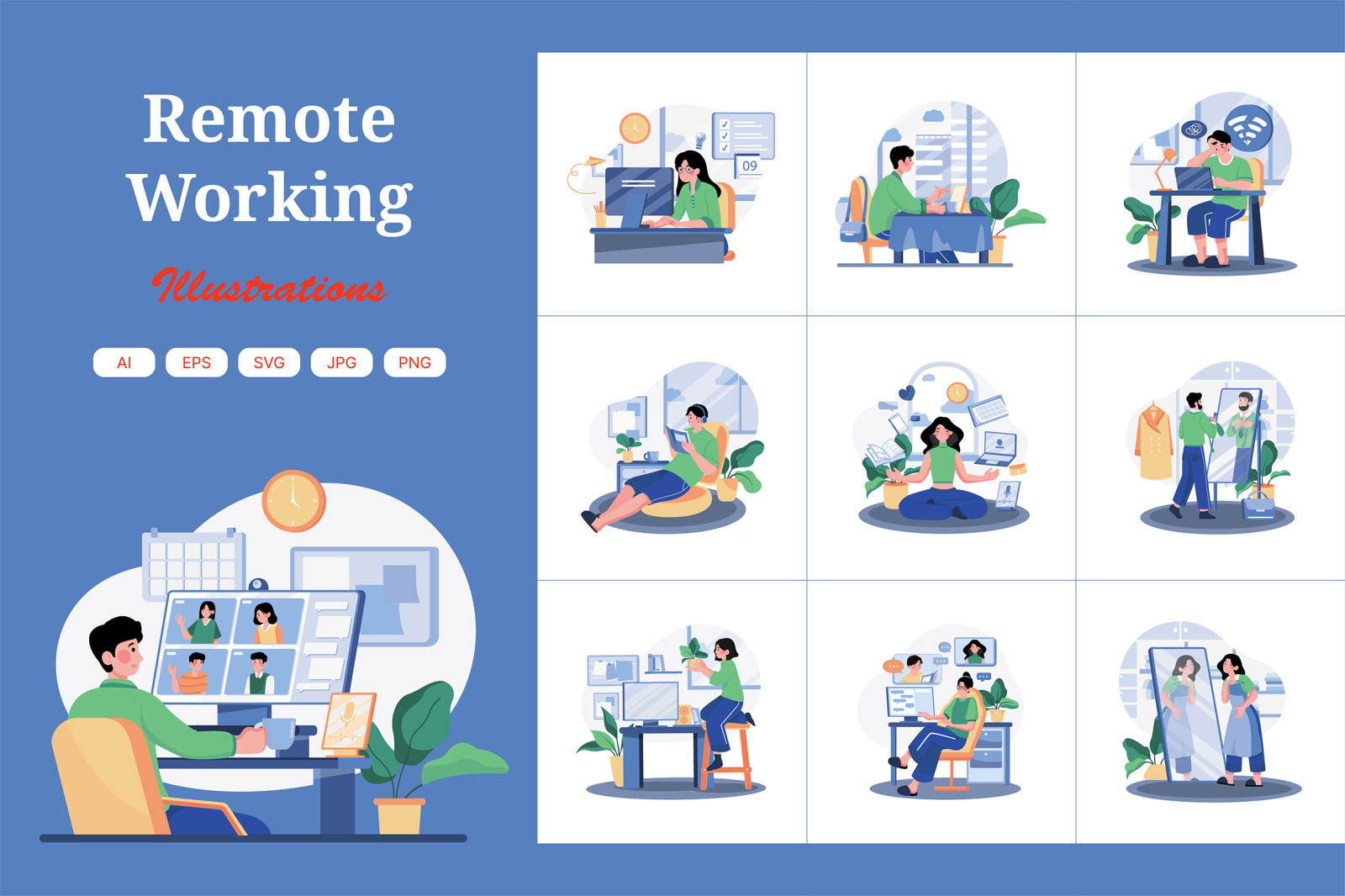 M508_Remote Working Illustration Pack M508_Remote Working Illustration Pack