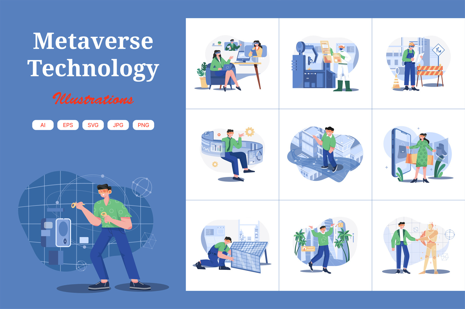 M483_Metaverse Technology Illustration Pack