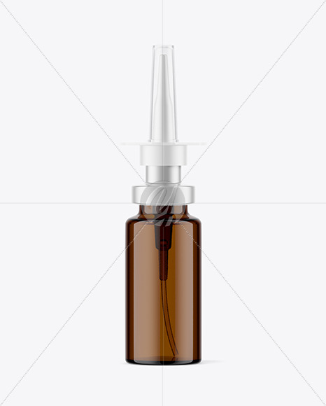 Amber Glass Nasal Spray Bottle Mockup