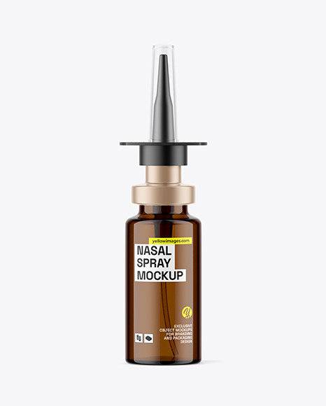 Amber Glass Nasal Spray Bottle Mockup