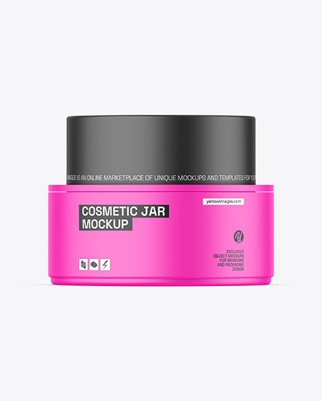 Matte Cosmetic Jar Mockup - Plastic jar mockup