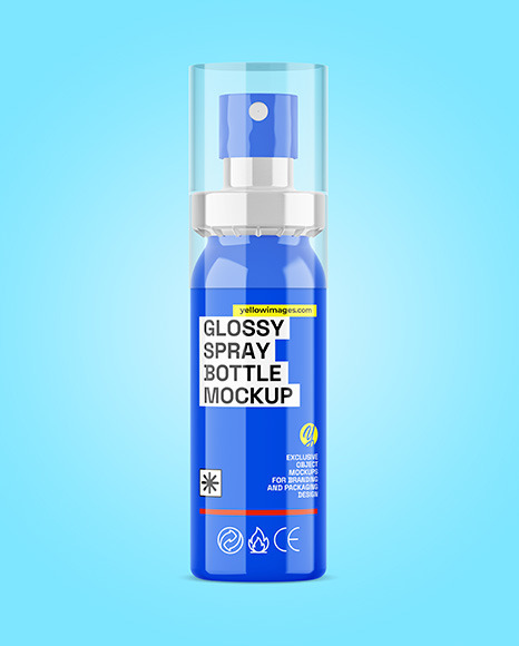 Glossy Spray Bottle Mockup