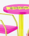 Glossy Table W/ Chairs Mockup