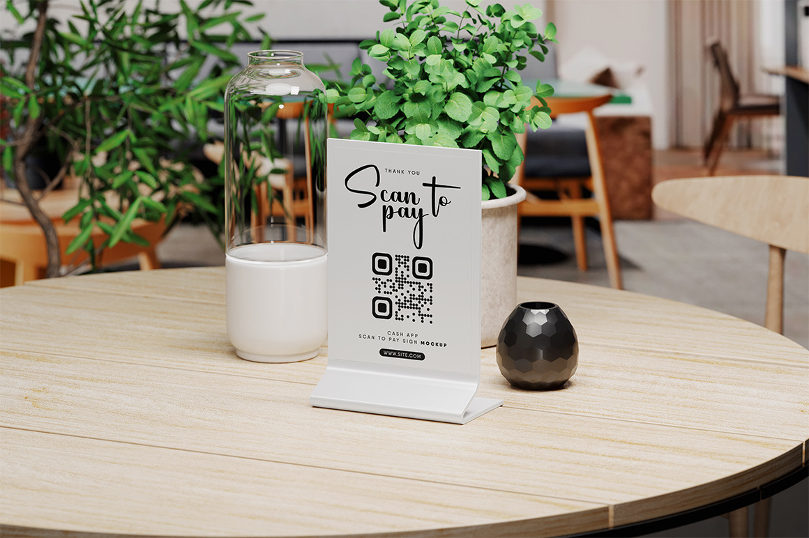 Set Of Different Table Sign / Menu Stand In Restaurant Mockup Set Of Different Table Sign / Menu Stand In Restaurant Mockup