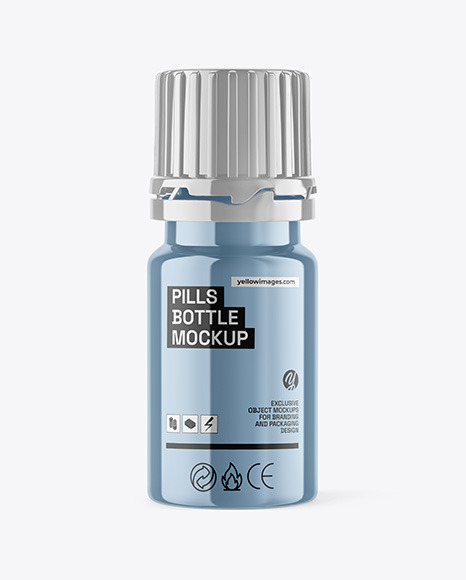 Metallic Pills Bottle Mockup