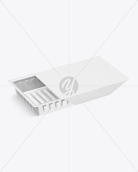 Empty Metallic Food Tray Mockup