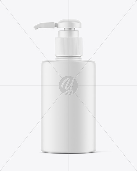 Matte Cosmetic Bottle with Pump Mockup