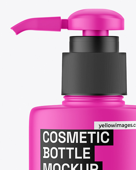 Matte Cosmetic Bottle with Pump Mockup